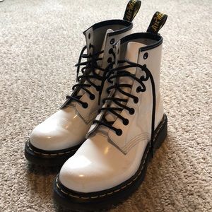 white patent leather doc martens